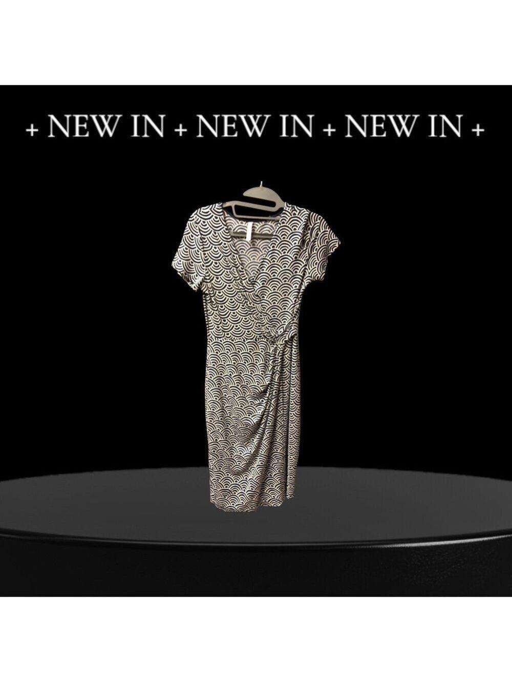 Elegant Navy and White Patterned Dress by GILLI